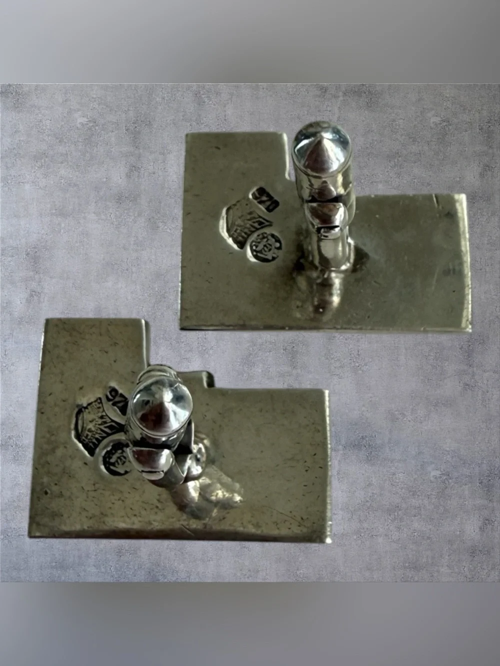 Antonio Pineda Taxco Mexico 970 Silver Onyx Cufflinks Modernist 36g